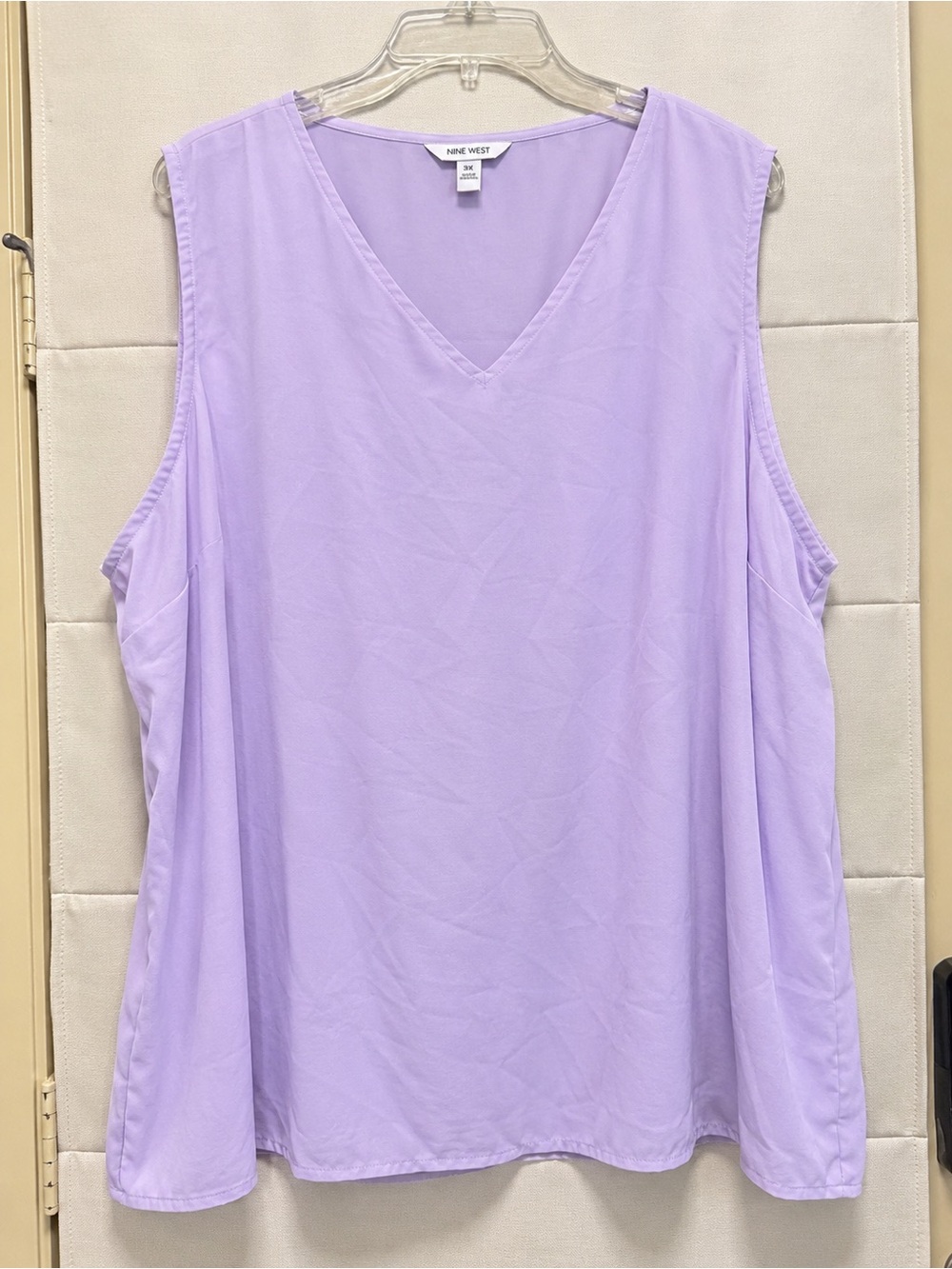 Nine West Lavender V Neck Shell Blouse 3X Plus Size Sleeveless